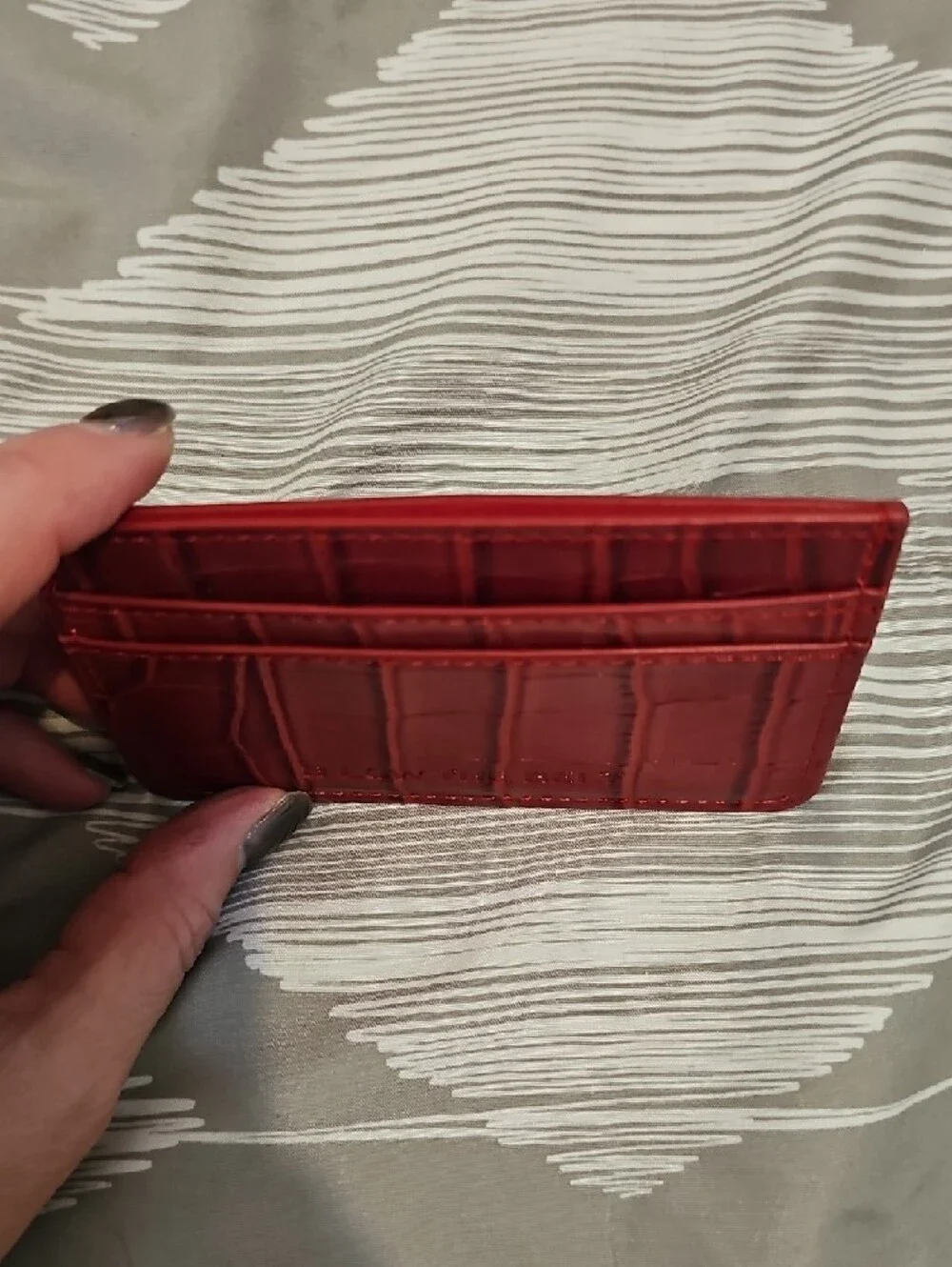 B-Low The Belt Red Croc-Embossed Card Holder